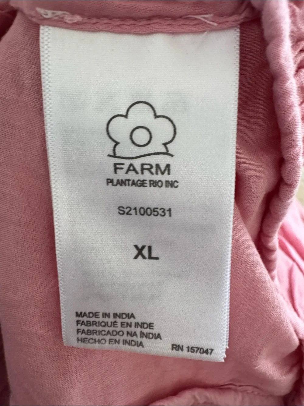 FARM Rio Puff-Sleeve  Blouse in Pink XL